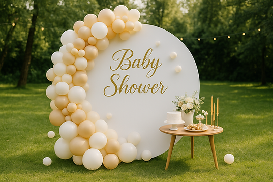 Elegant baby shower decoration setup